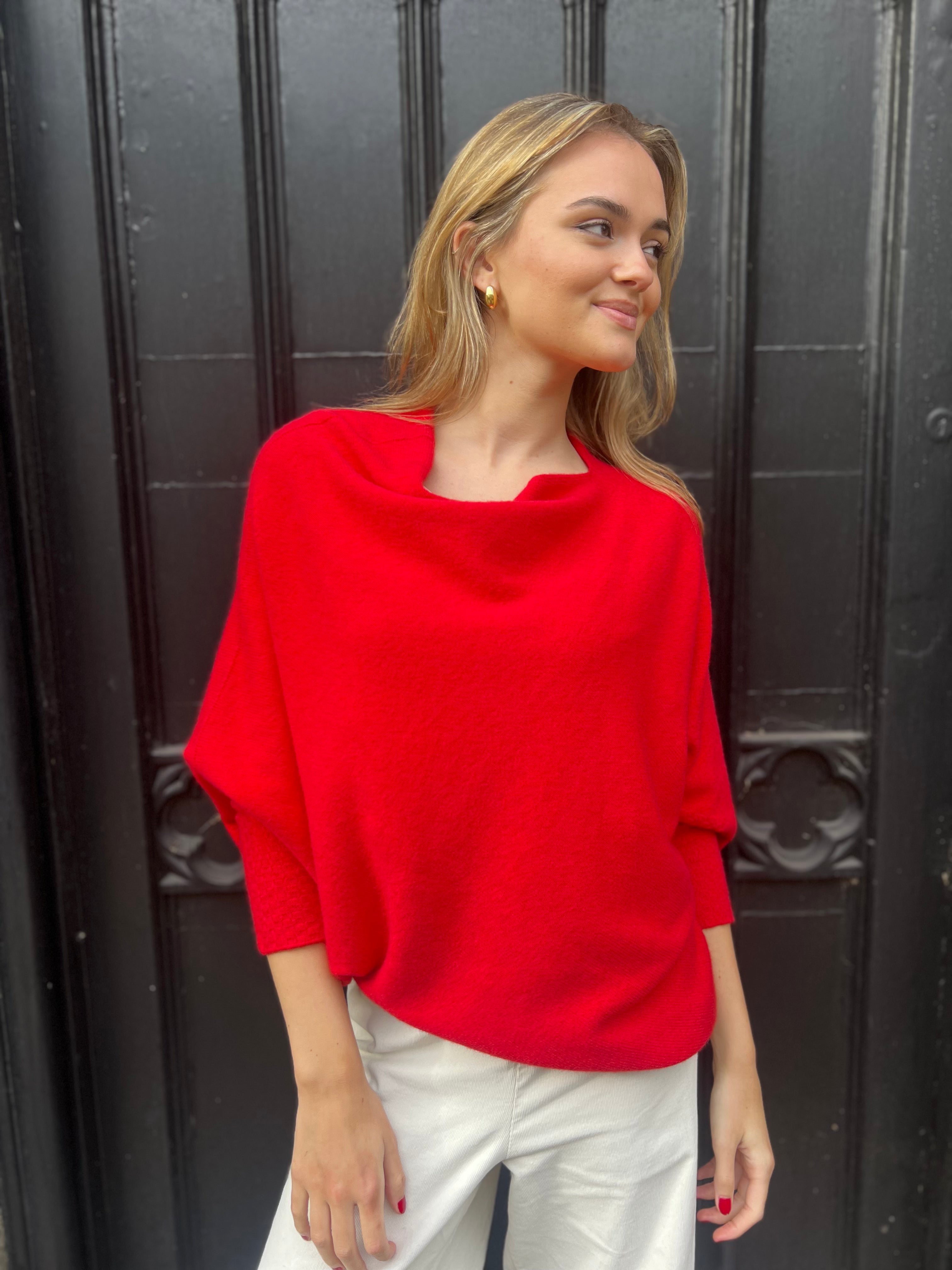 Maud Oversized Knit - Red