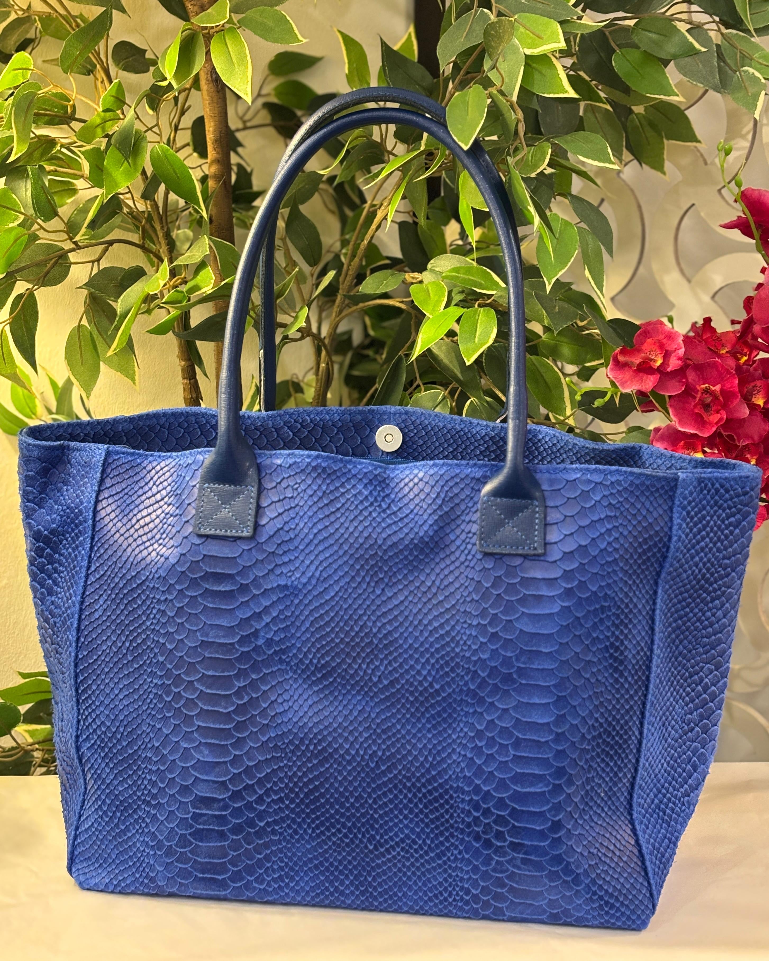 Bolsena Leather Tote - Cobalt