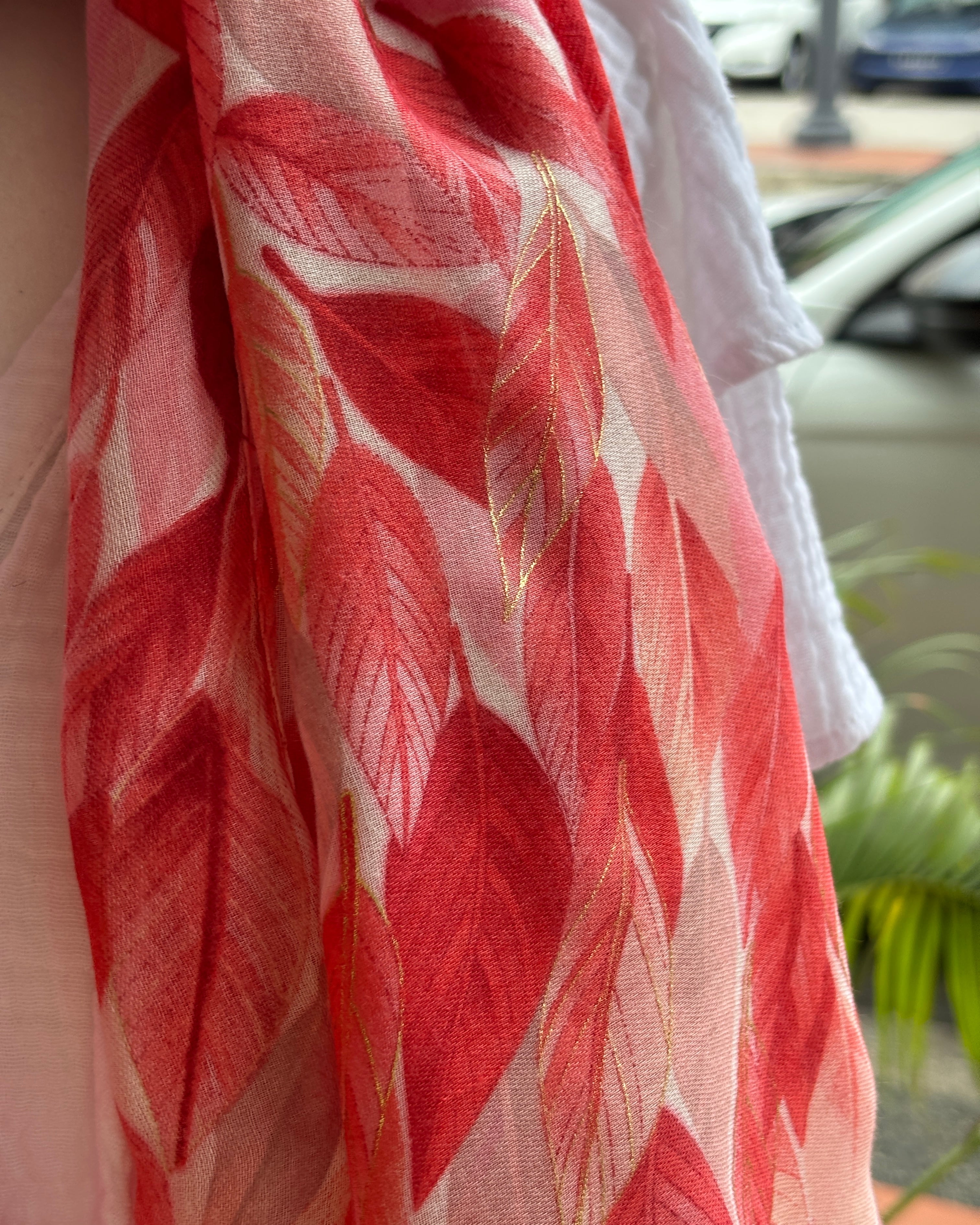 Orange leaf scarf