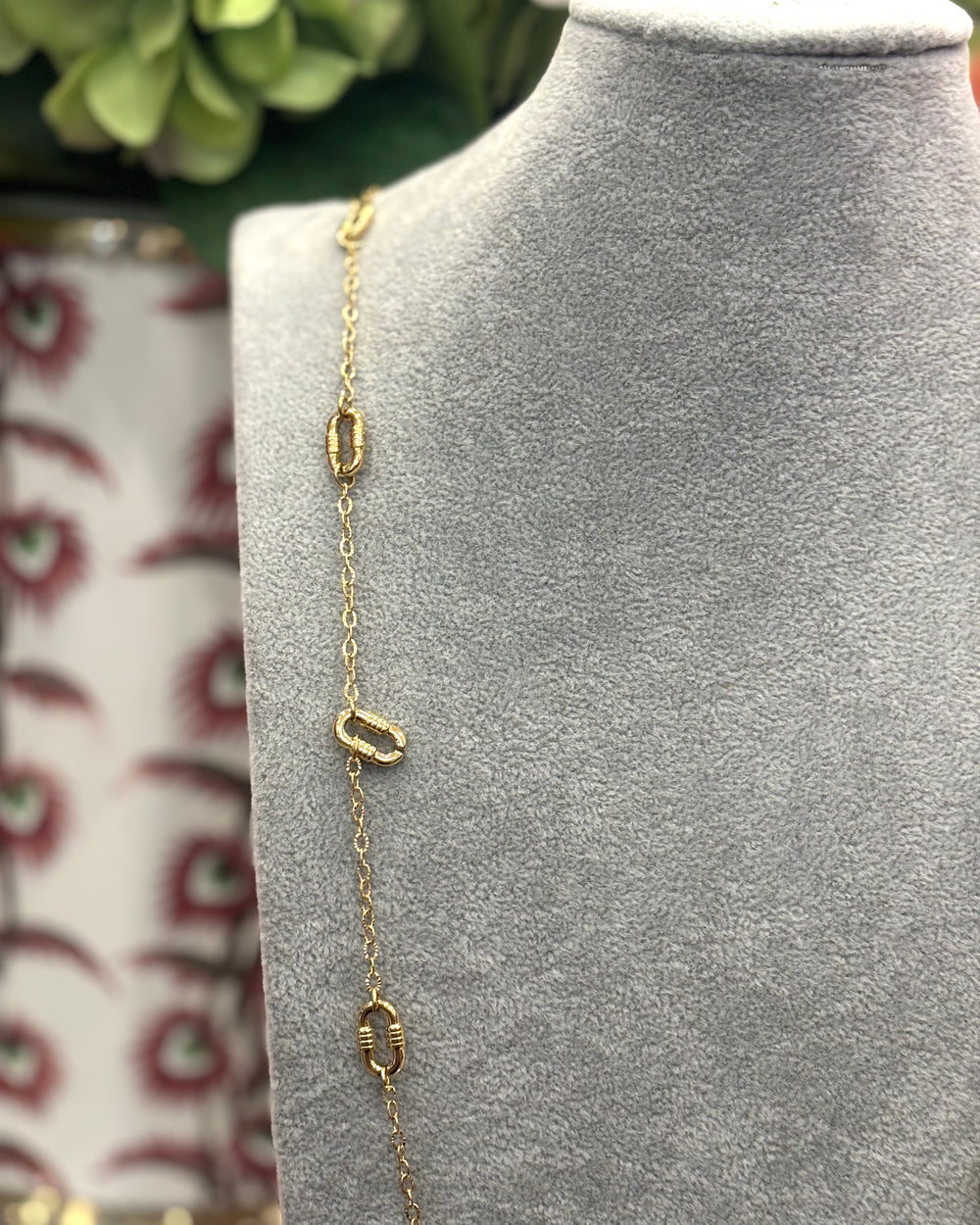 Dahlia - Long Gold Link Necklace