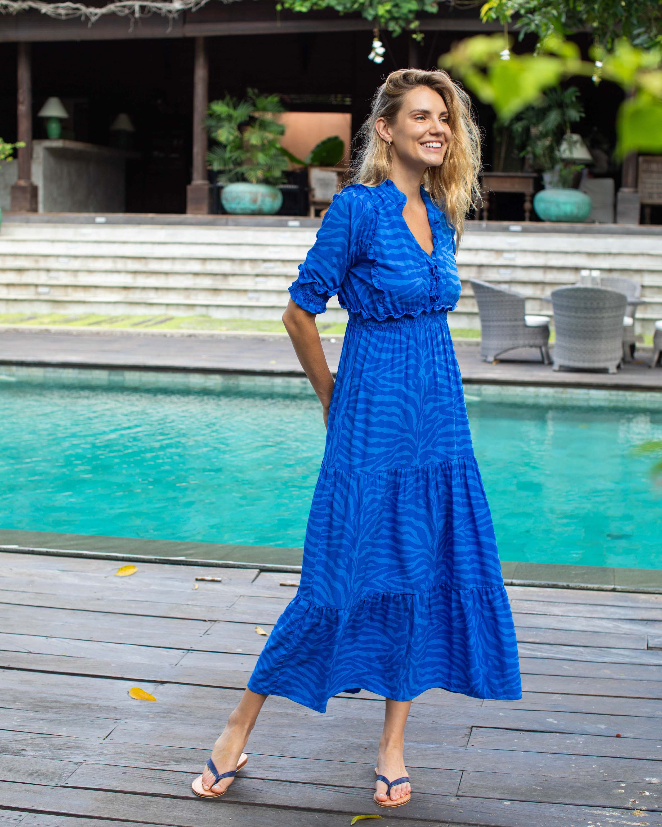 Jo Dress - Swedish Blue Zebra