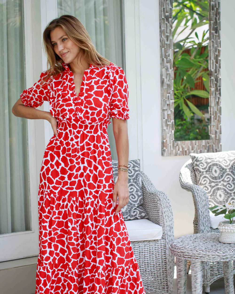 Jo Dress - Red Giraffe