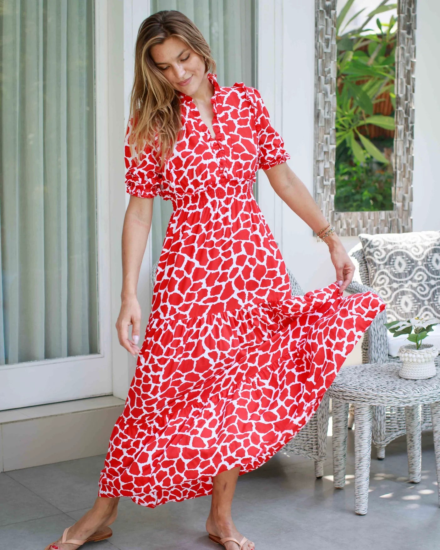 Jo Dress - Red Giraffe