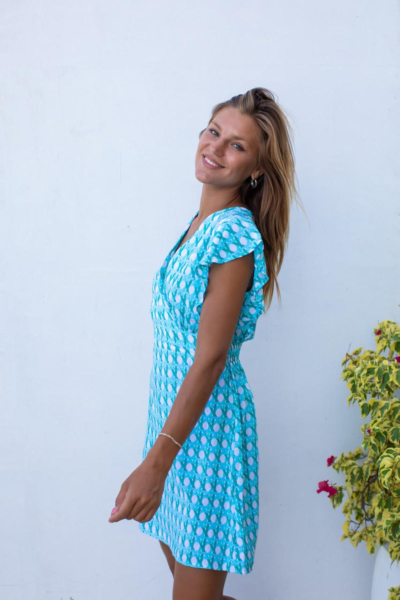 Julia Short Dress - Turquoise Andaman