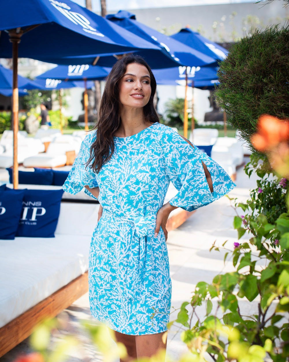 Lola Dress - Turquoise Coral