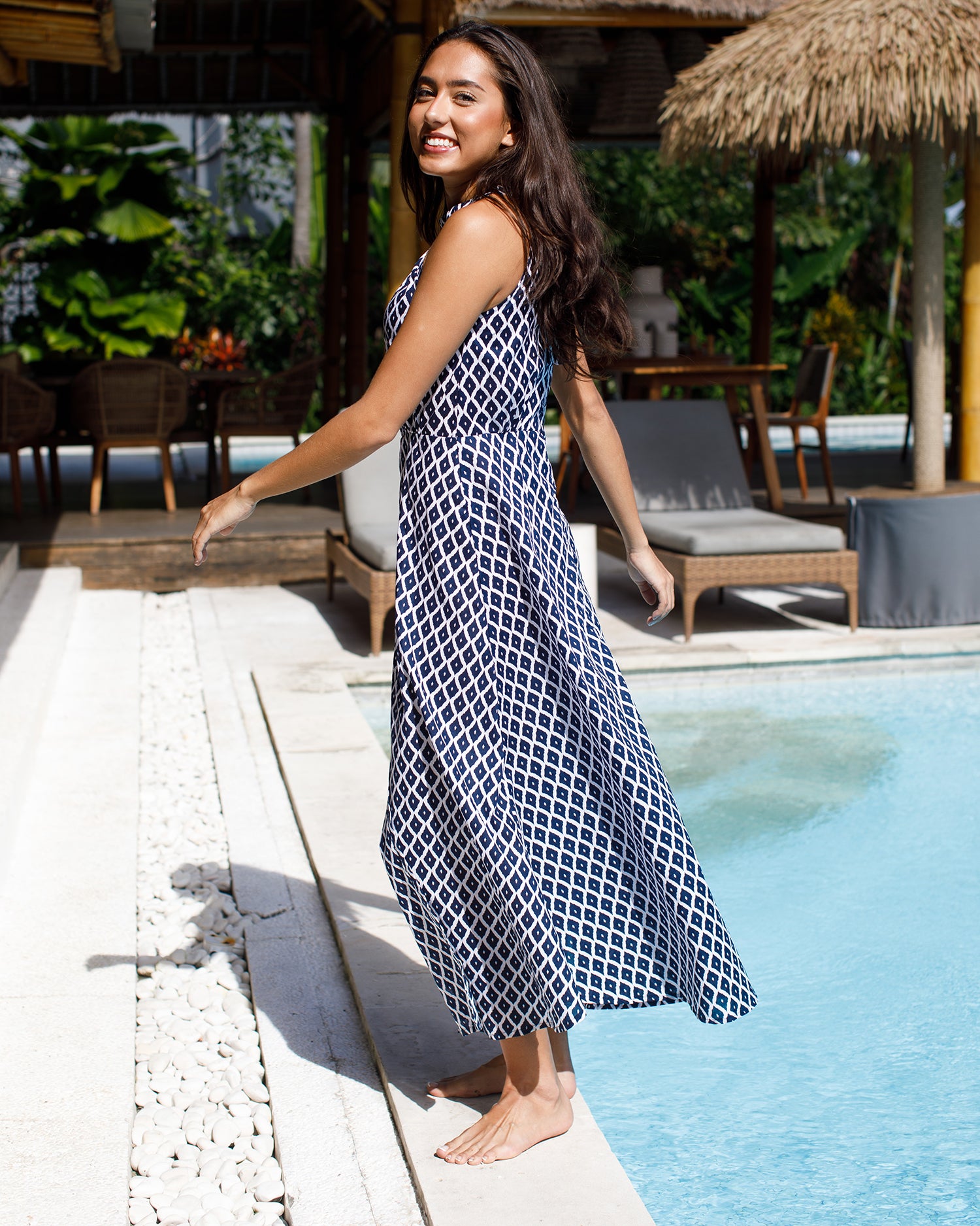 Metis Navy Trellis Cotton