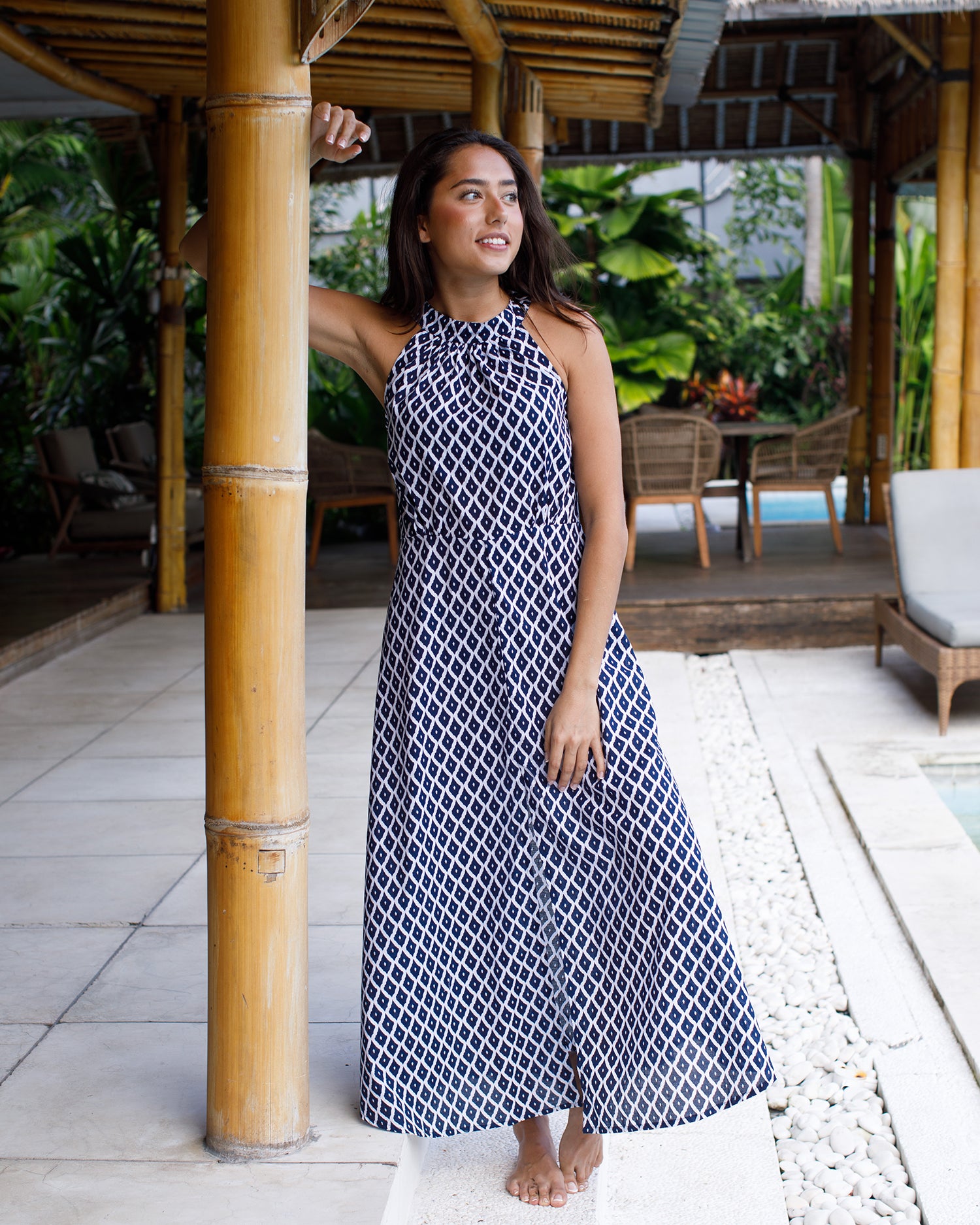 Metis Navy Trellis Cotton