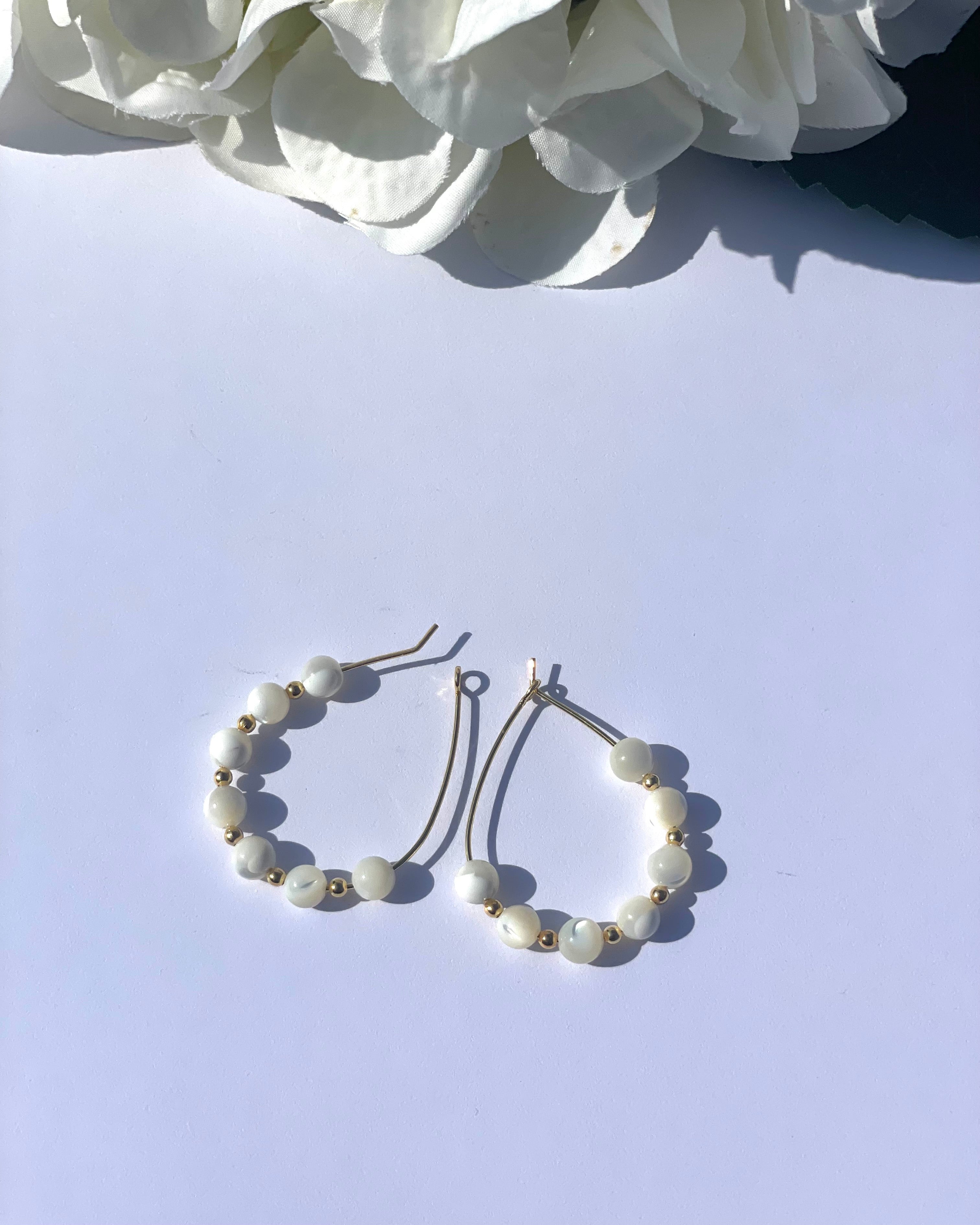 Oulad Earring - Beaded Pearl Hoop