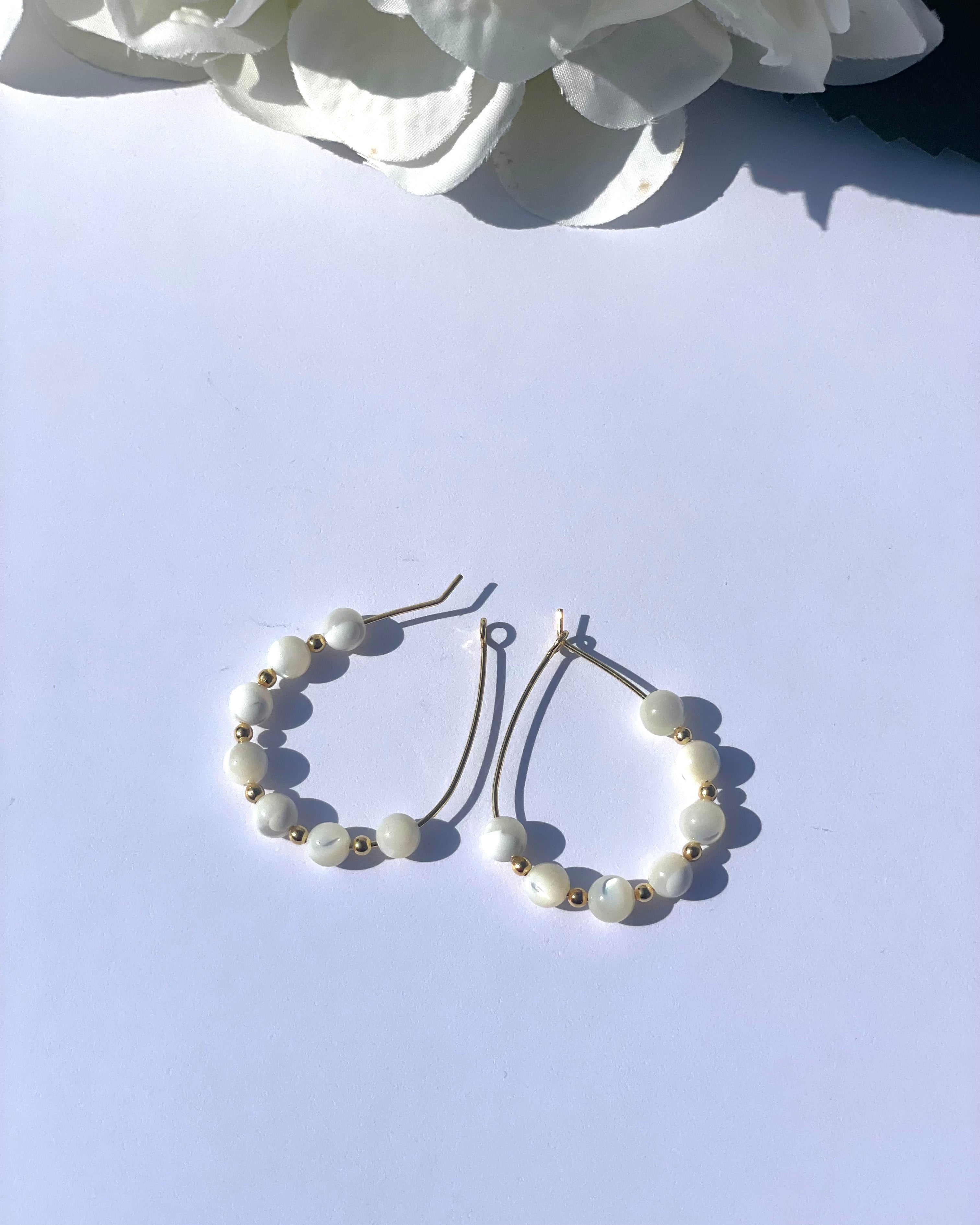 Oulad Earring - Beaded Pearl Hoop