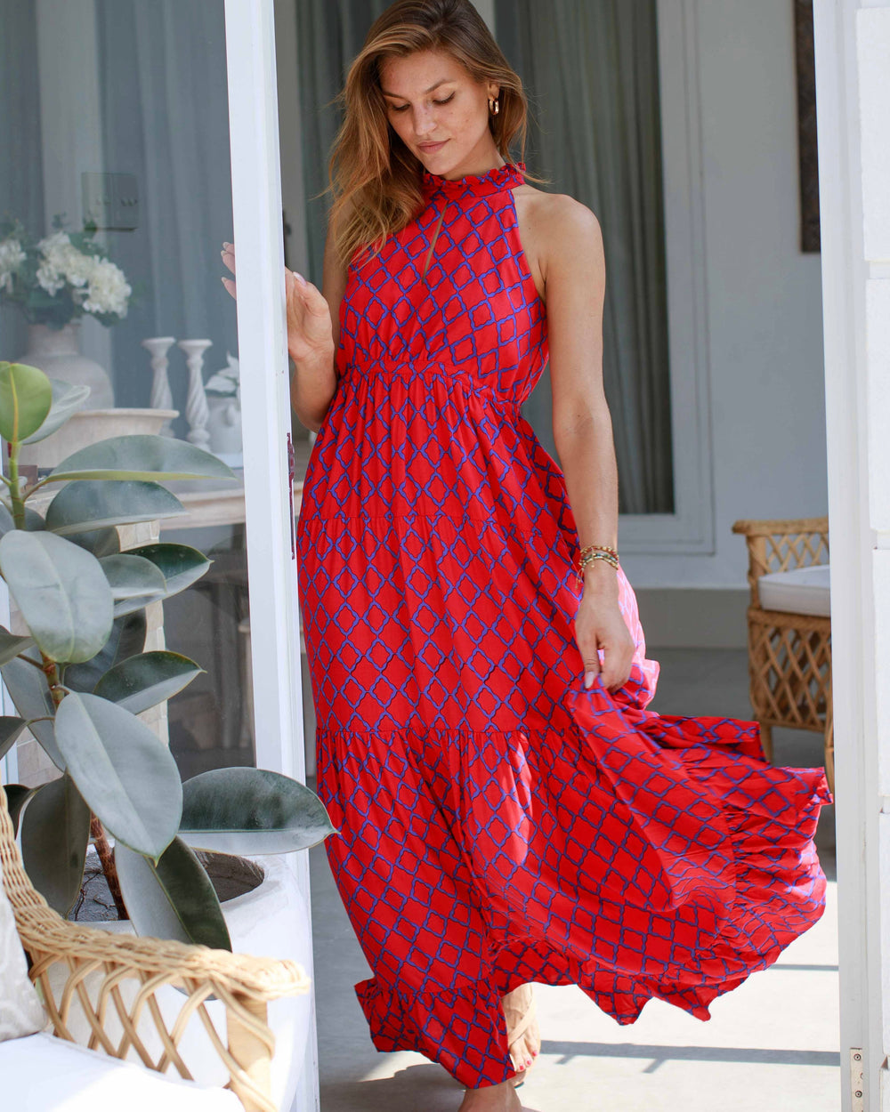 Rose Dress - Red Blue Marquise