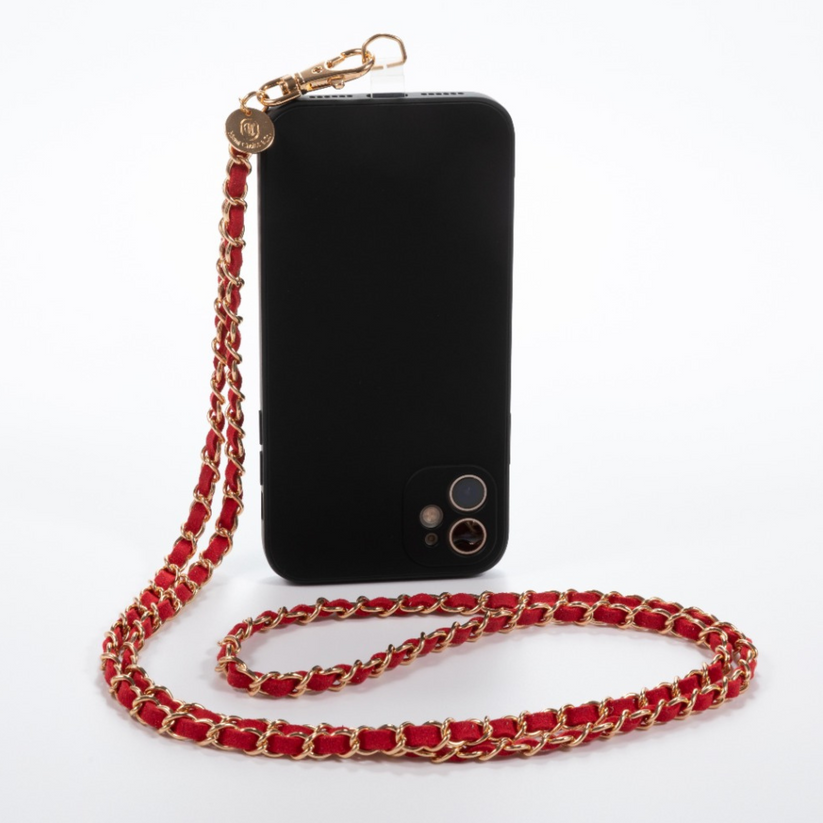 Cross Body Phone Chain - Dark Cherry Red