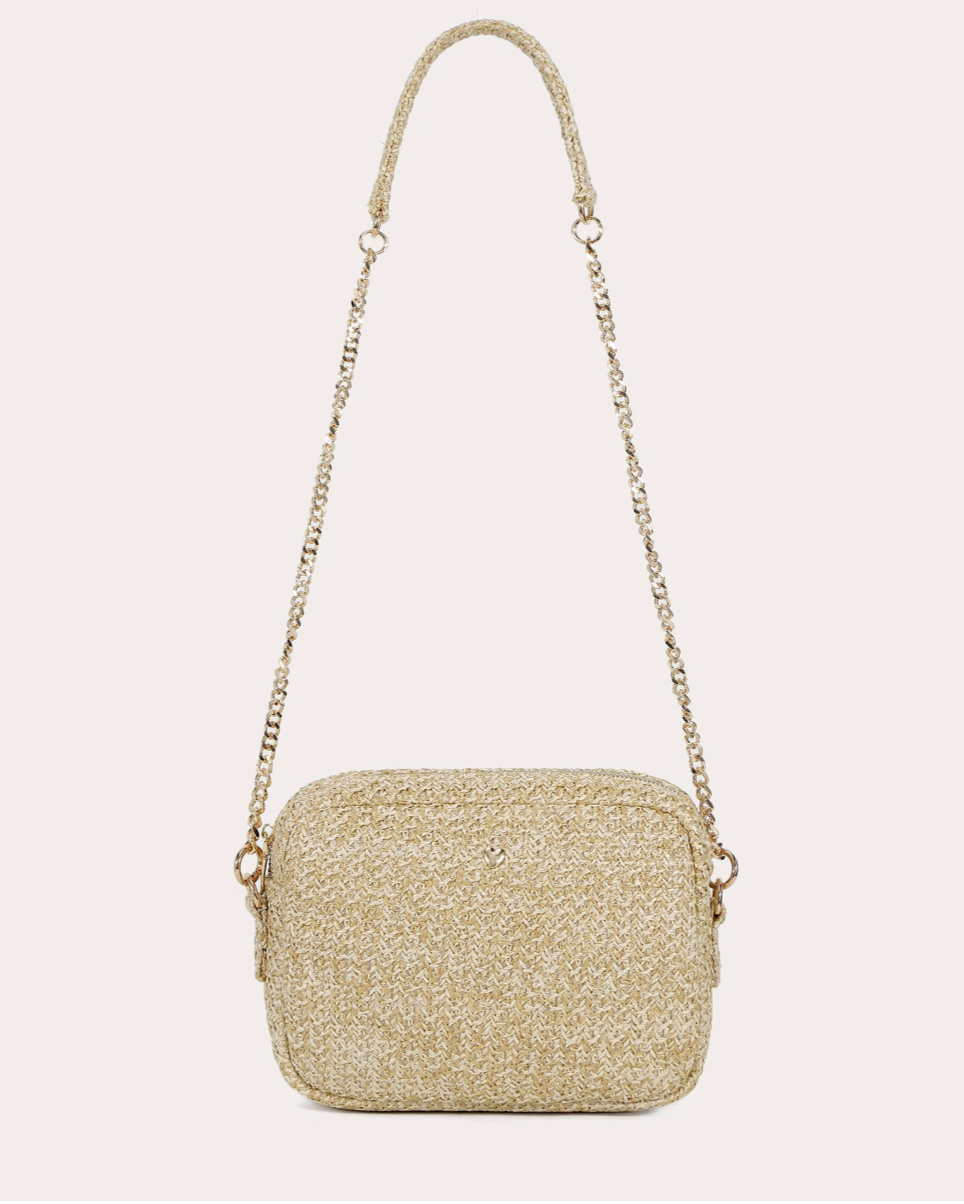 Straw Cross Body Bag - Gold