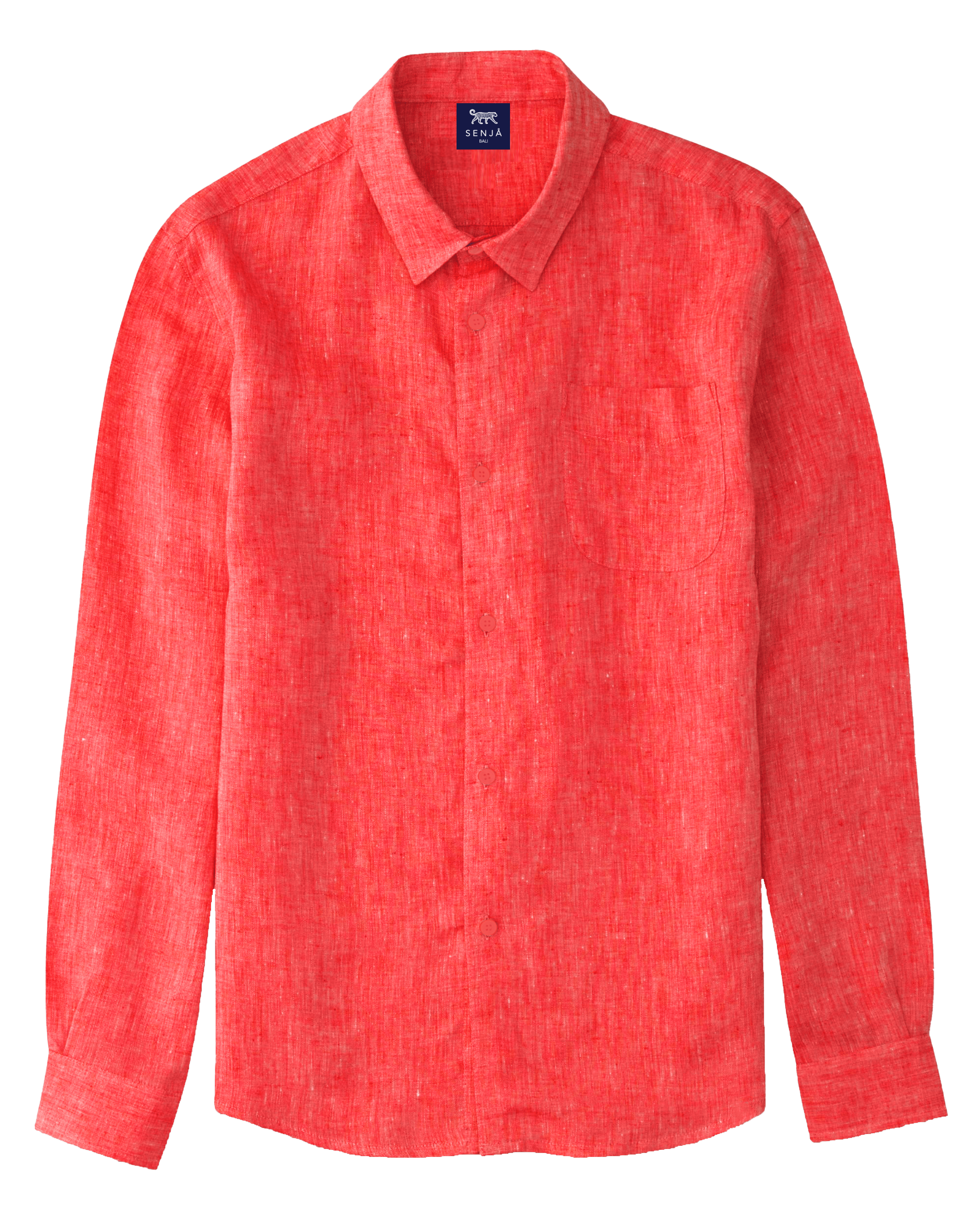 MUSTIQUE MEN'S LINEN SHIRT - ROUGE