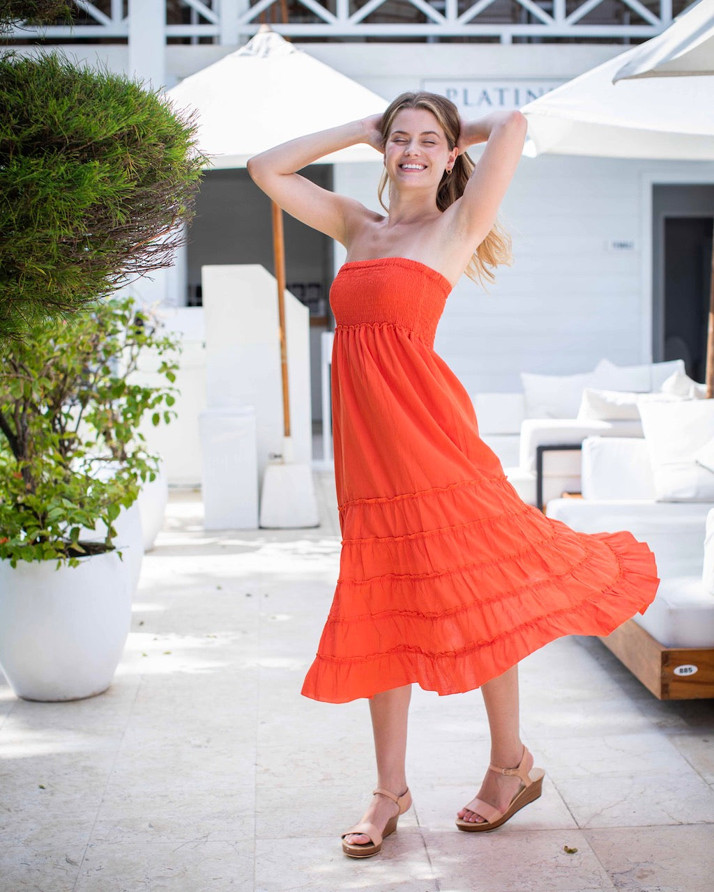 St Tropez Dress/Skirt - Vermillion Orange