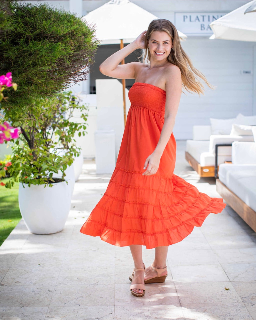 St Tropez Dress/Skirt - Vermillion Orange