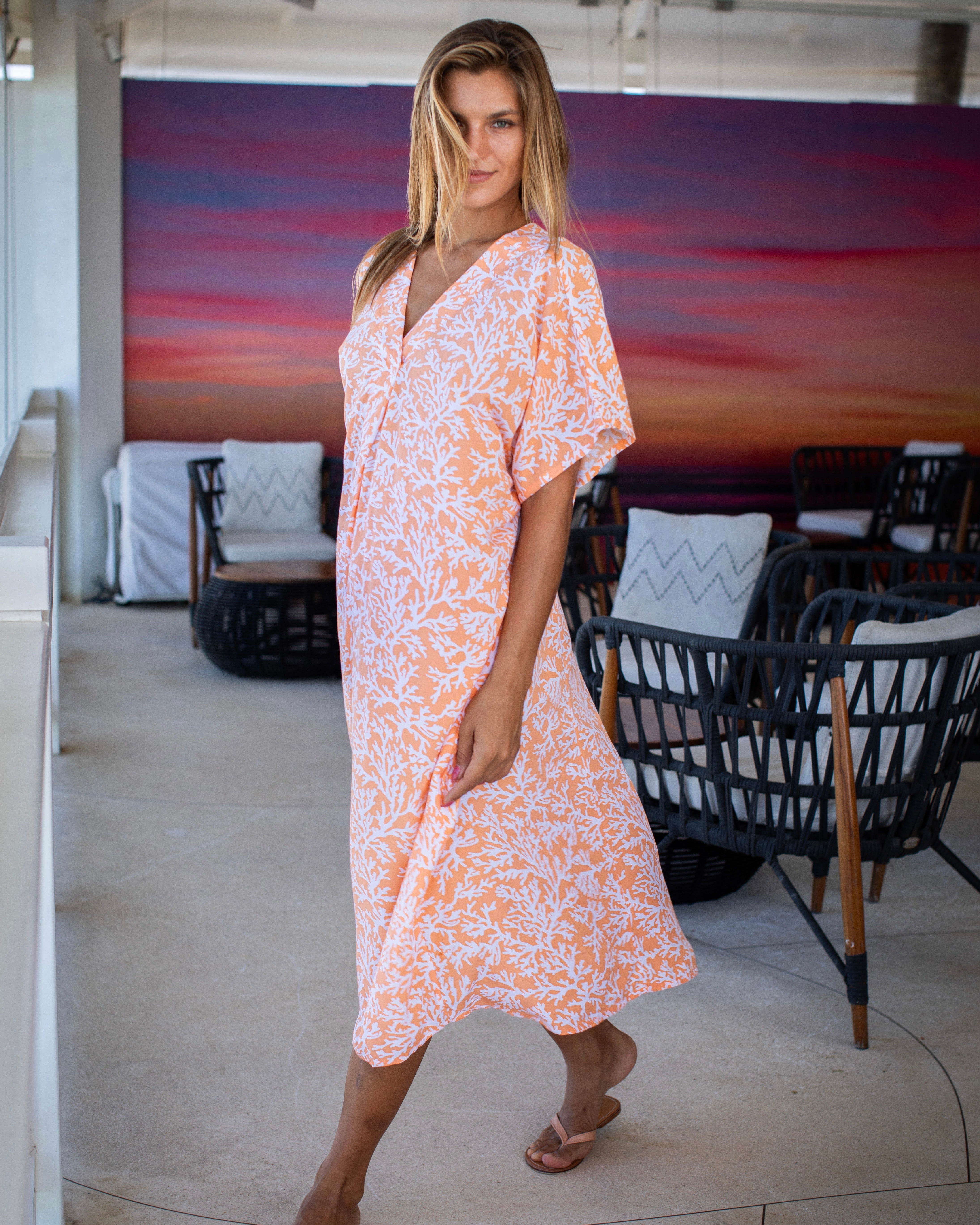 Tessa Dress - Melon Coral