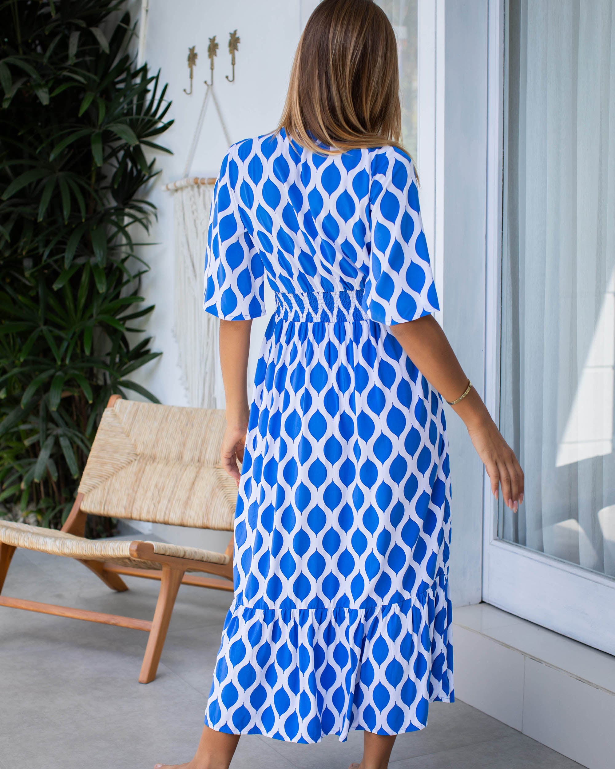 Willa Dress - Swedish Blue London Trellis