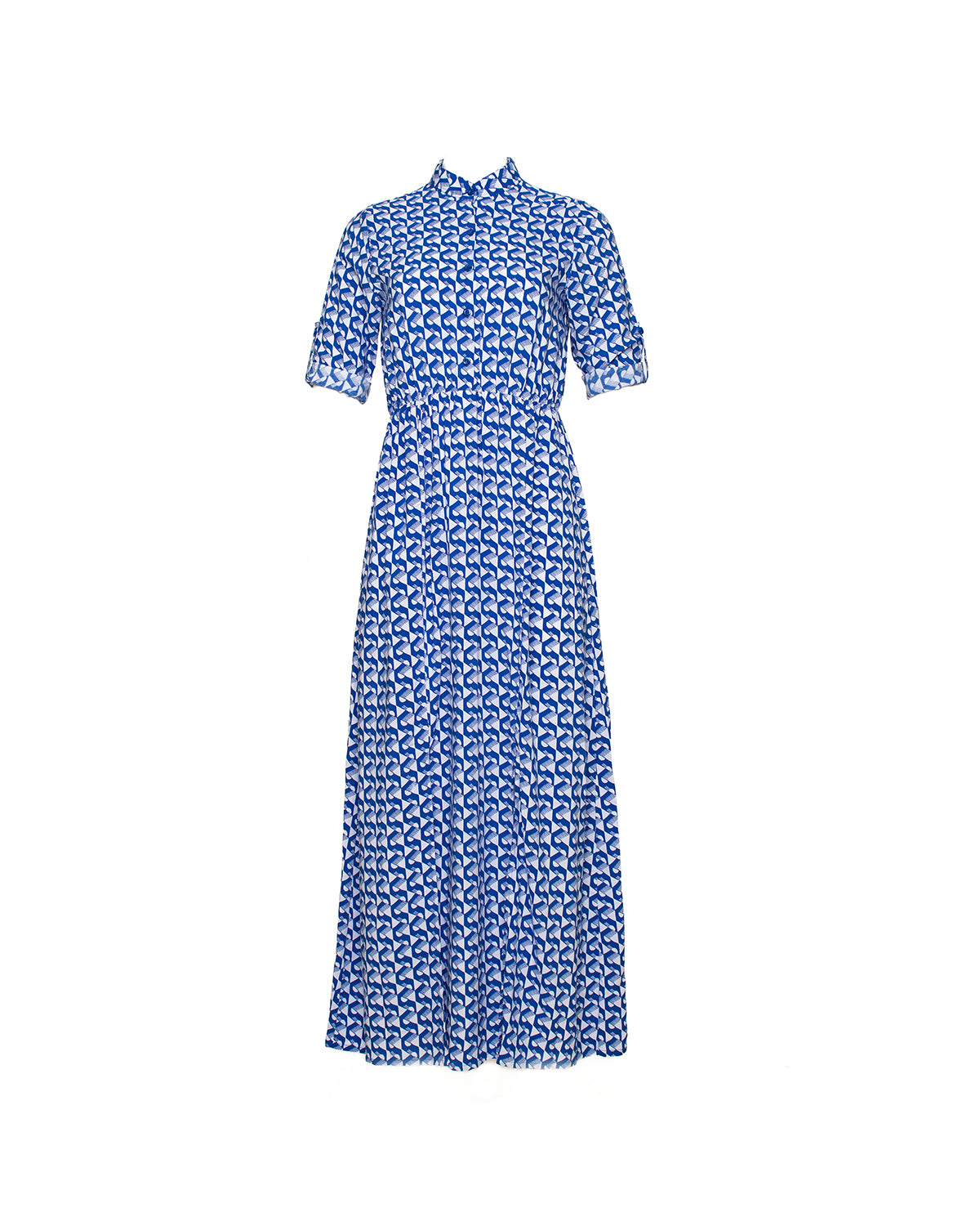 Harlow Dress - Cobalt Circle Geo