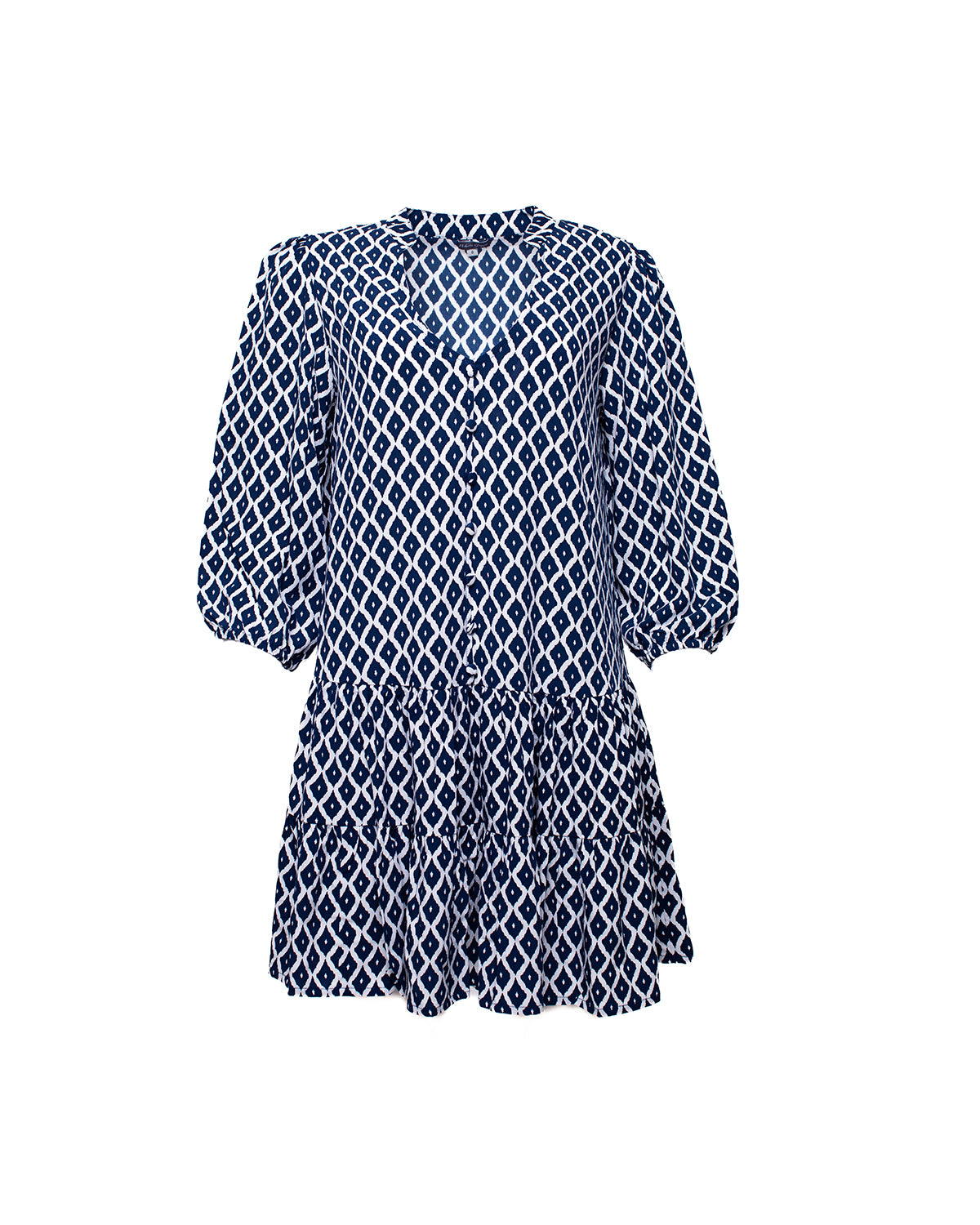 Kora Dress - Navy Trellis