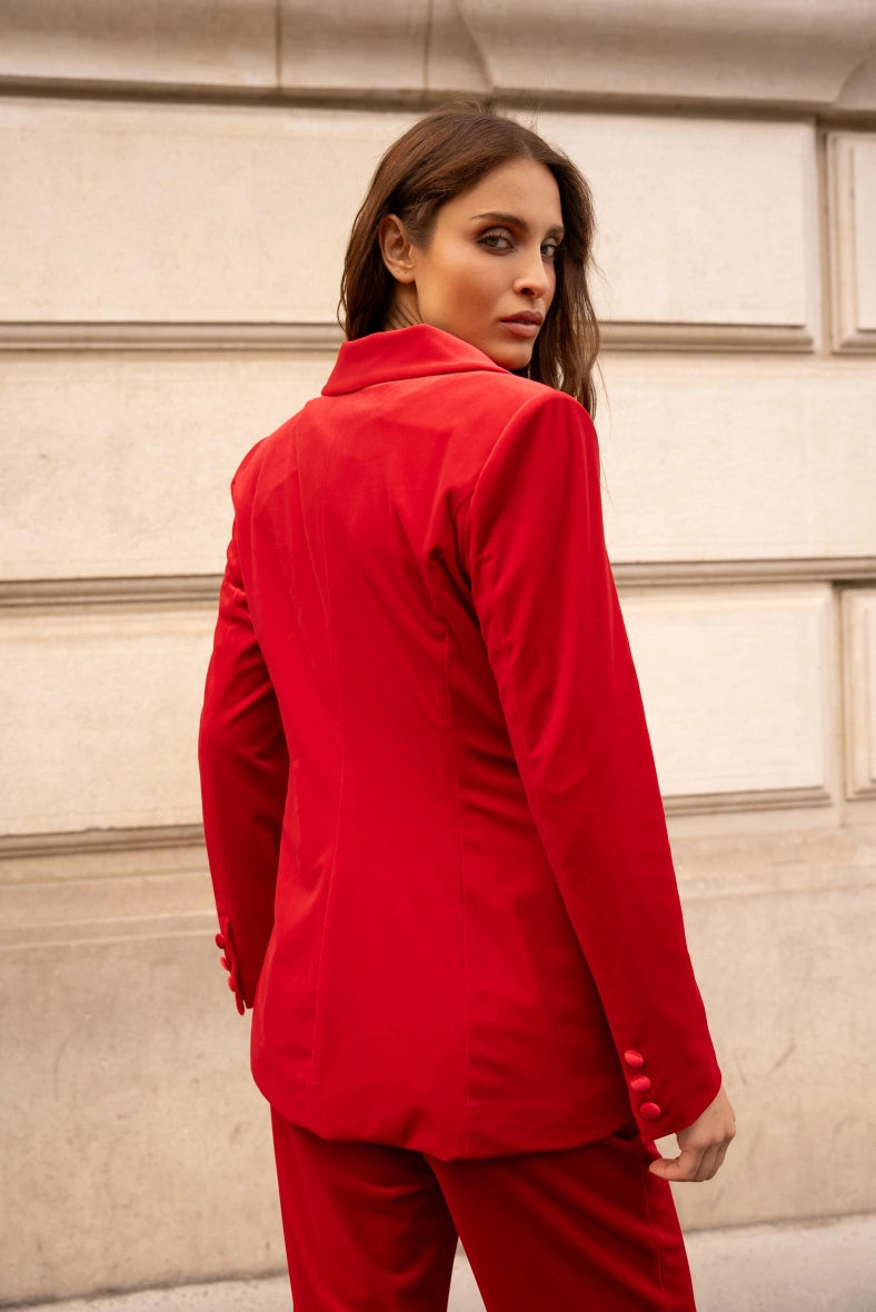 Julietta Velvet Jacket - Red