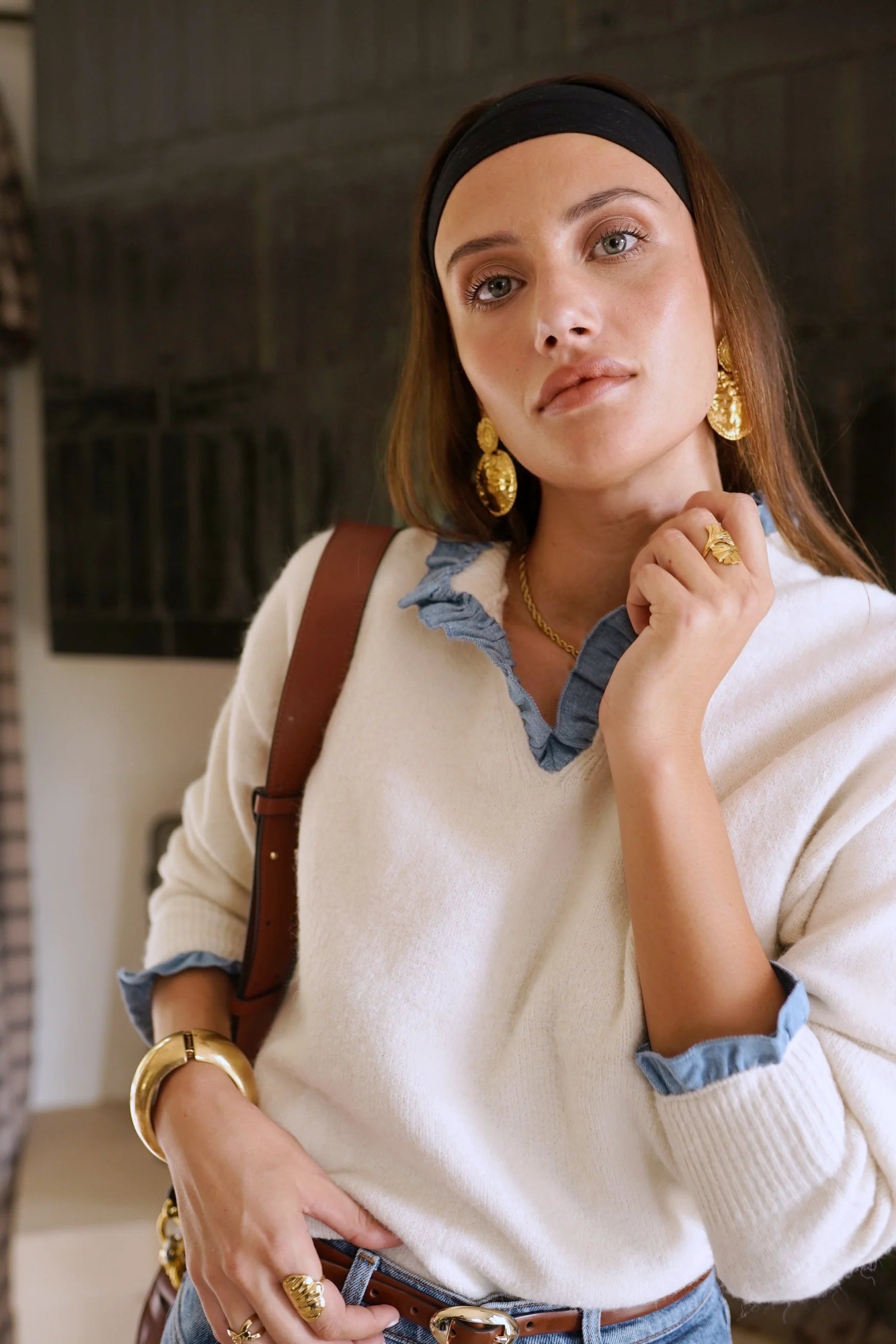Noemie Knit - Cream Denim
