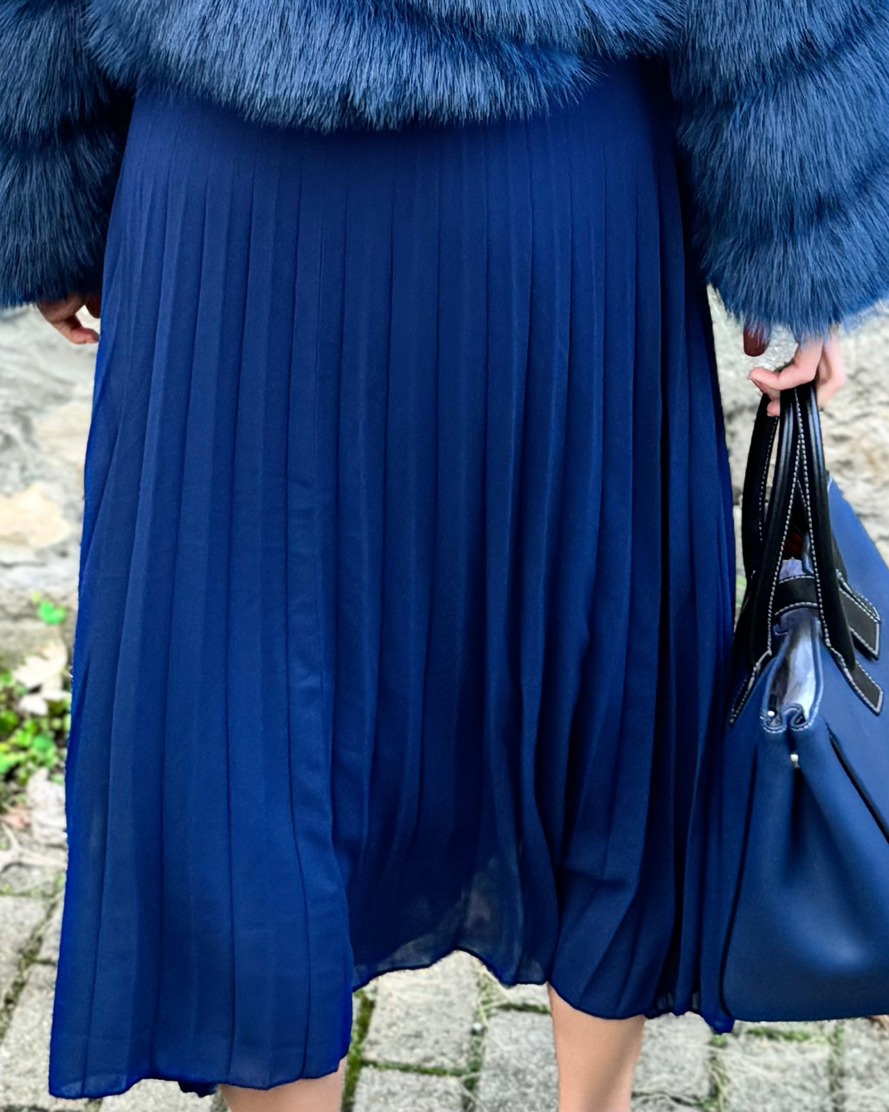 Patsy Pleated Skirt - Blue