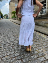 Joslyn Broderie Anglais Maxi Skirt - White