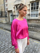 Gabrielle Satin Top - Pink