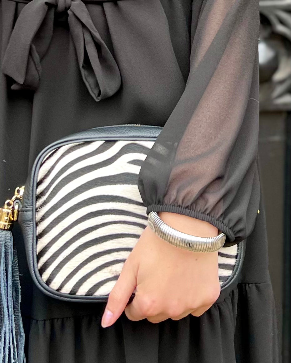 Cross Body Tassel Bag - Animal Print