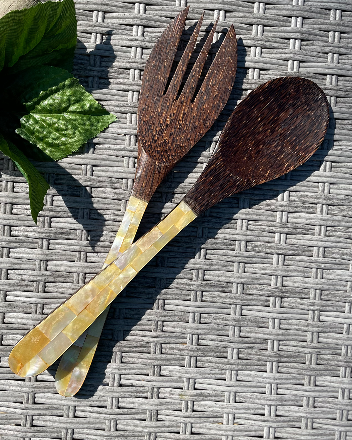 Salad Servers - Bone Inlay