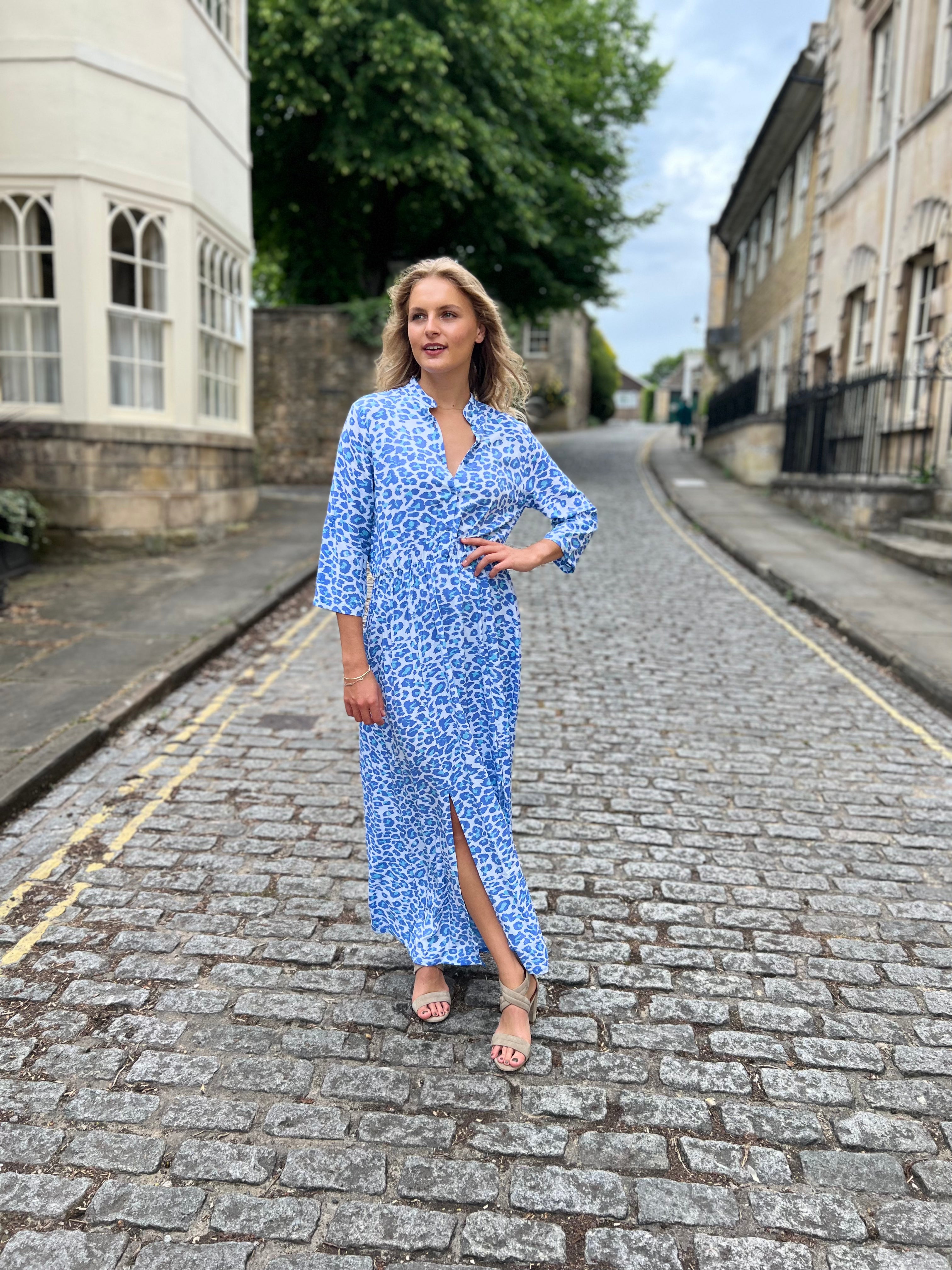 Harlow Dress - Alaskan Blue Leopard