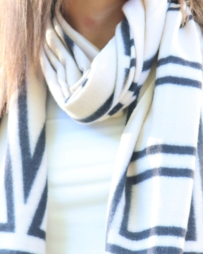 Geometric Scarf - Cream