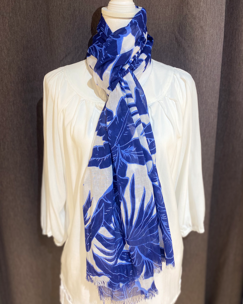Indigo Banana Leaf Scarf