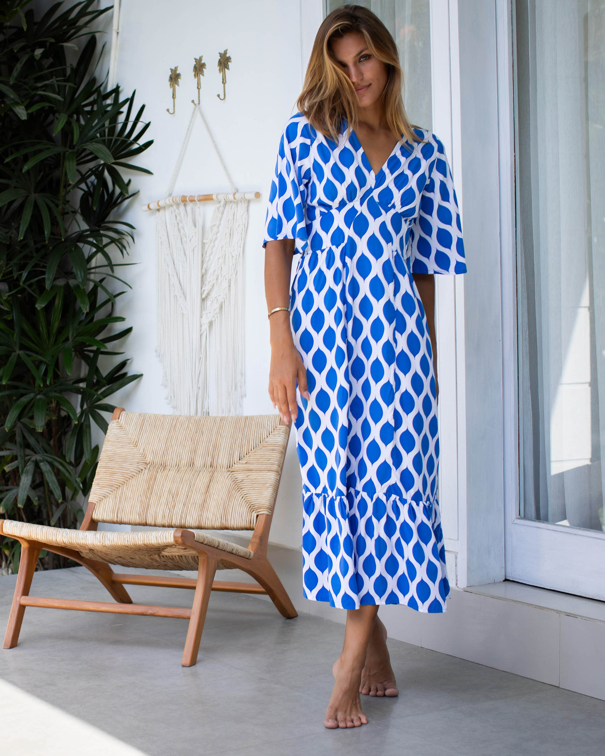 Willa Dress - Swedish Blue London Trellis