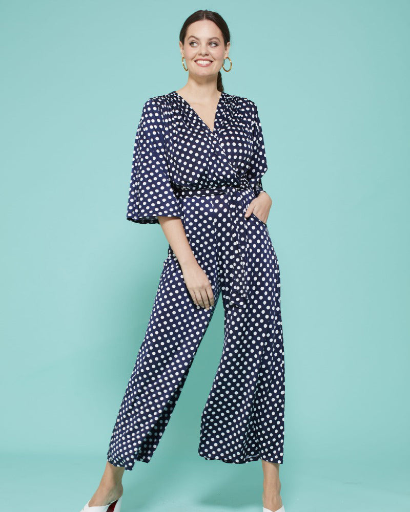 Laurie Jumpsuit - Dot Navy