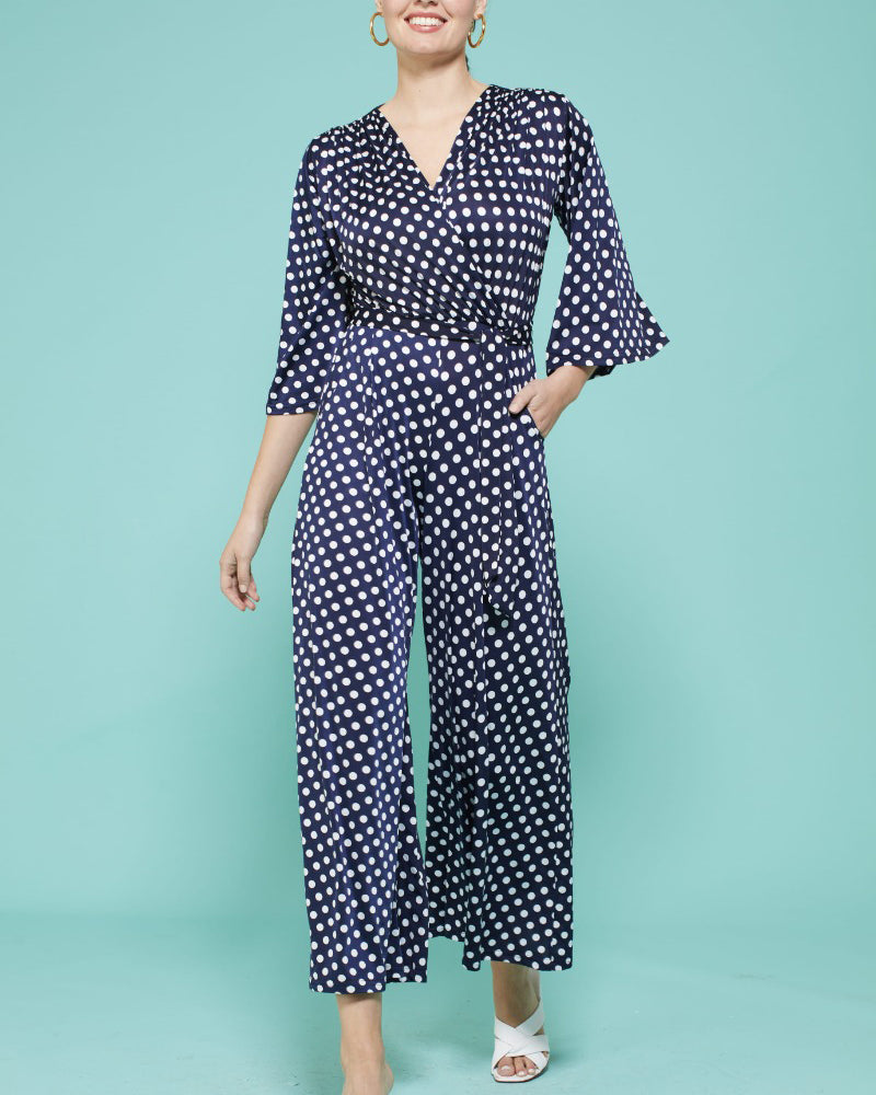 Laurie Jumpsuit - Dot Navy