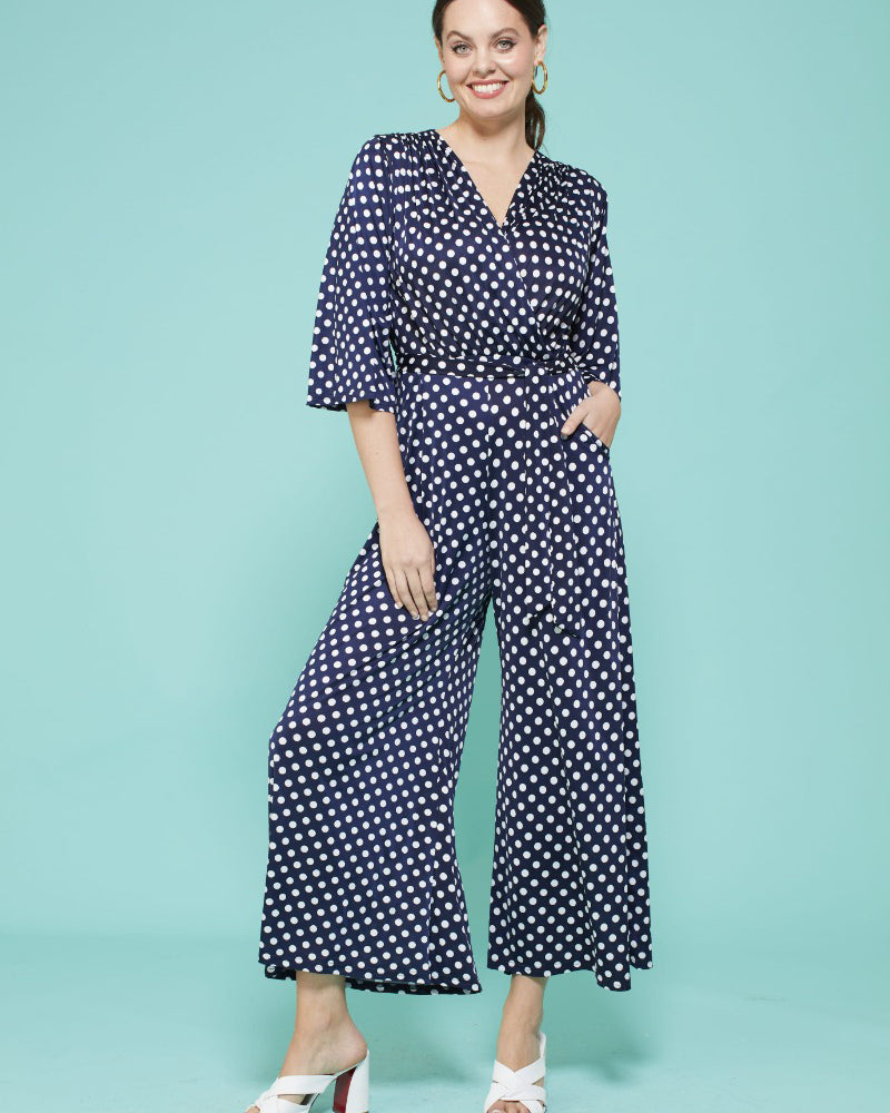 Laurie Jumpsuit - Dot Navy