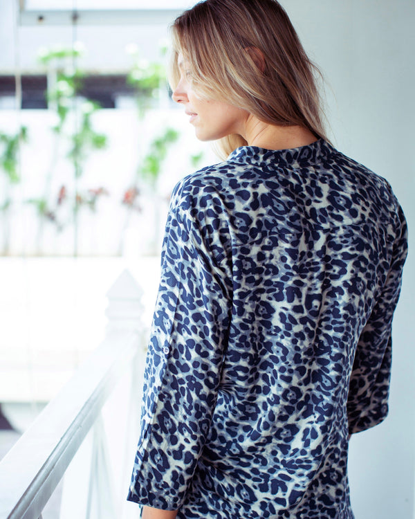 Carlie Top - Grey Leopard