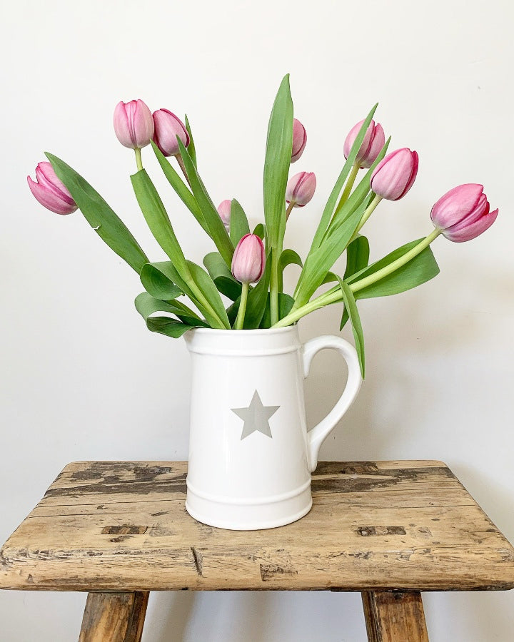 White Jug with Star | White Ginger Homeware | Ceramic Jugs – White ...