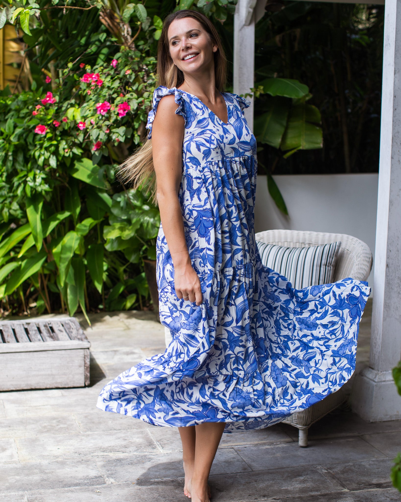 Astrid Maxi Dress - Blue Chintz