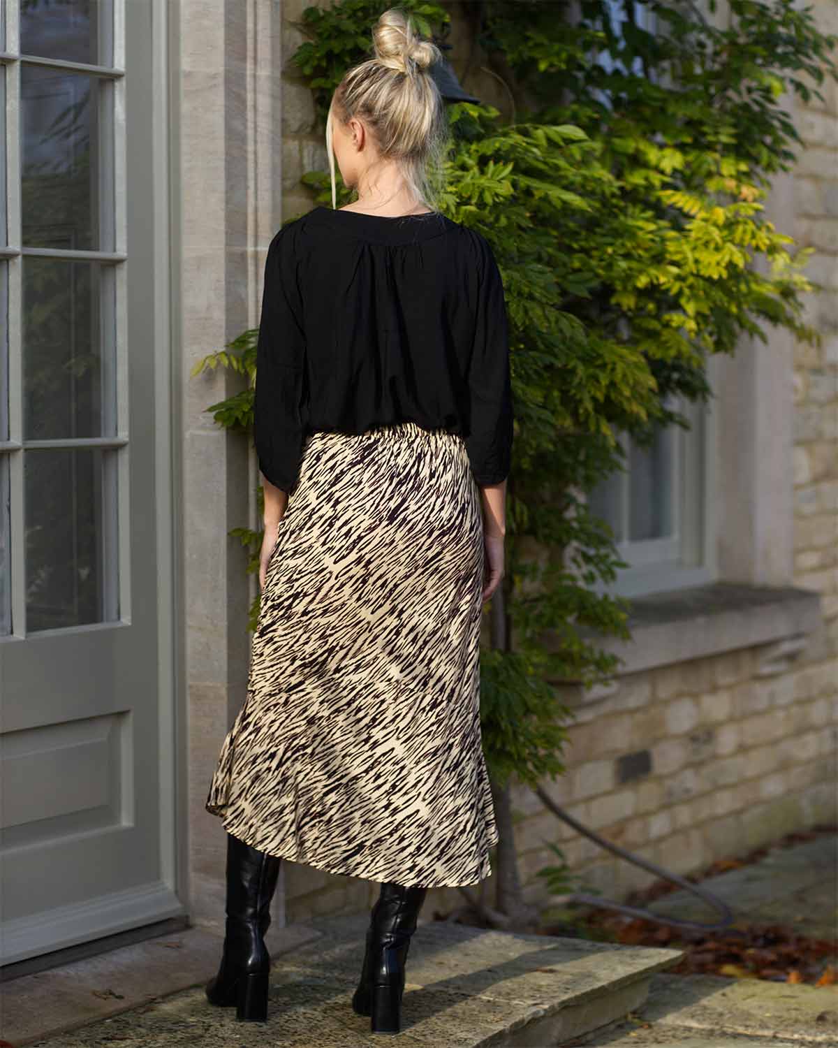 Athena Skirt - Camel/Black Zebra