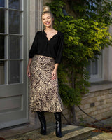 Athena Skirt - Camel/Black Zebra