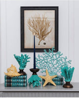 Turquoise Faux Coral Candlestick Ornament