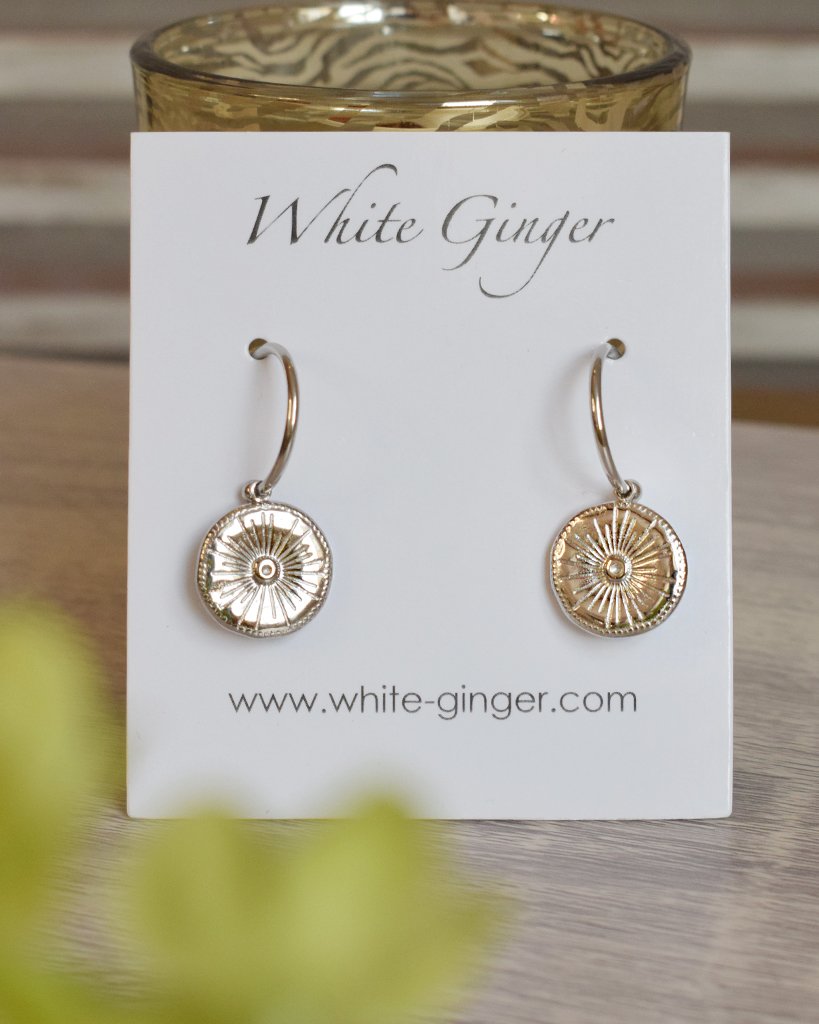 Coralie Sundial Charm Hoop Earrings