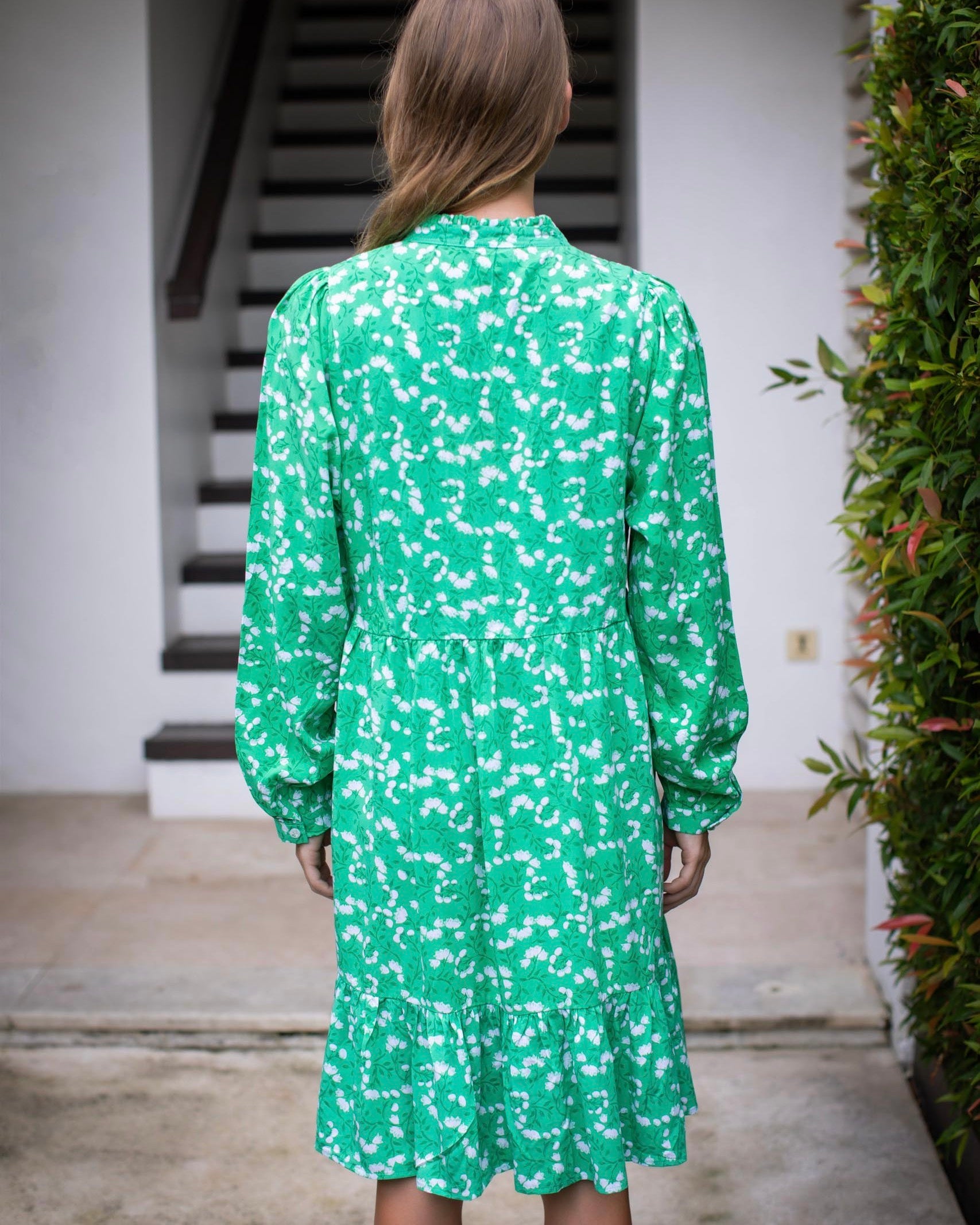 Faye Dress - Green Twig