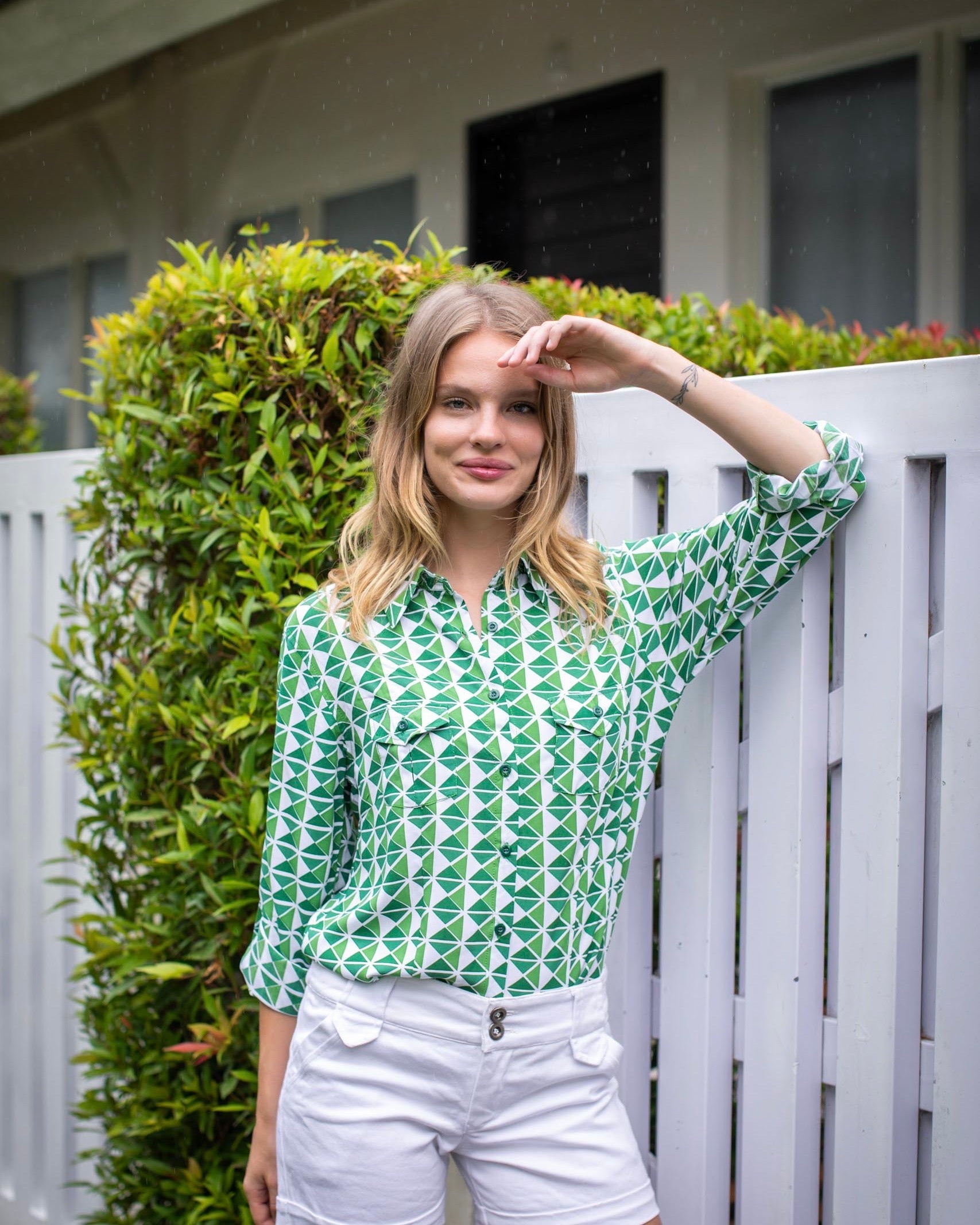 Firenze Shirt - Green Triangle