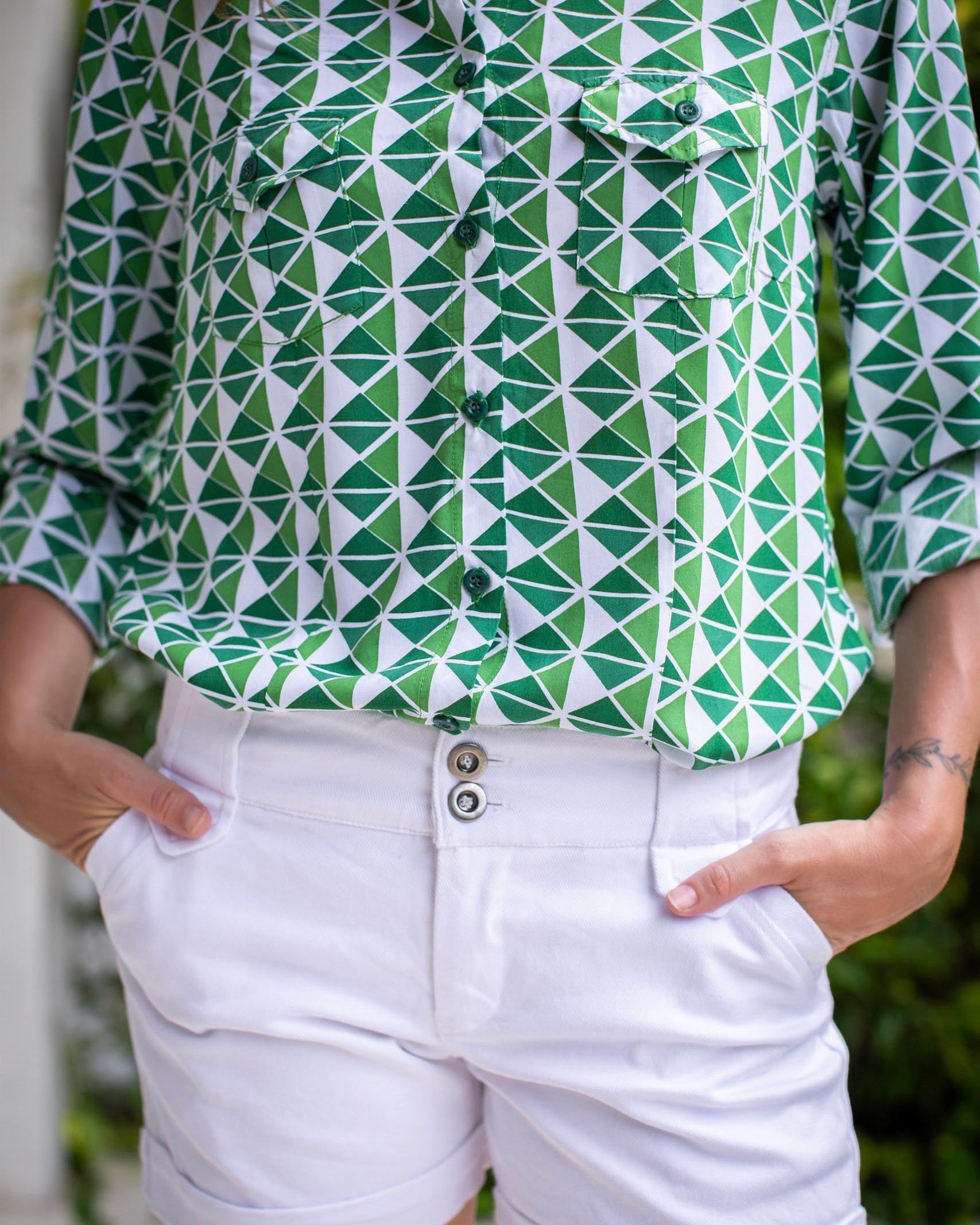 Firenze Shirt - Green Triangle