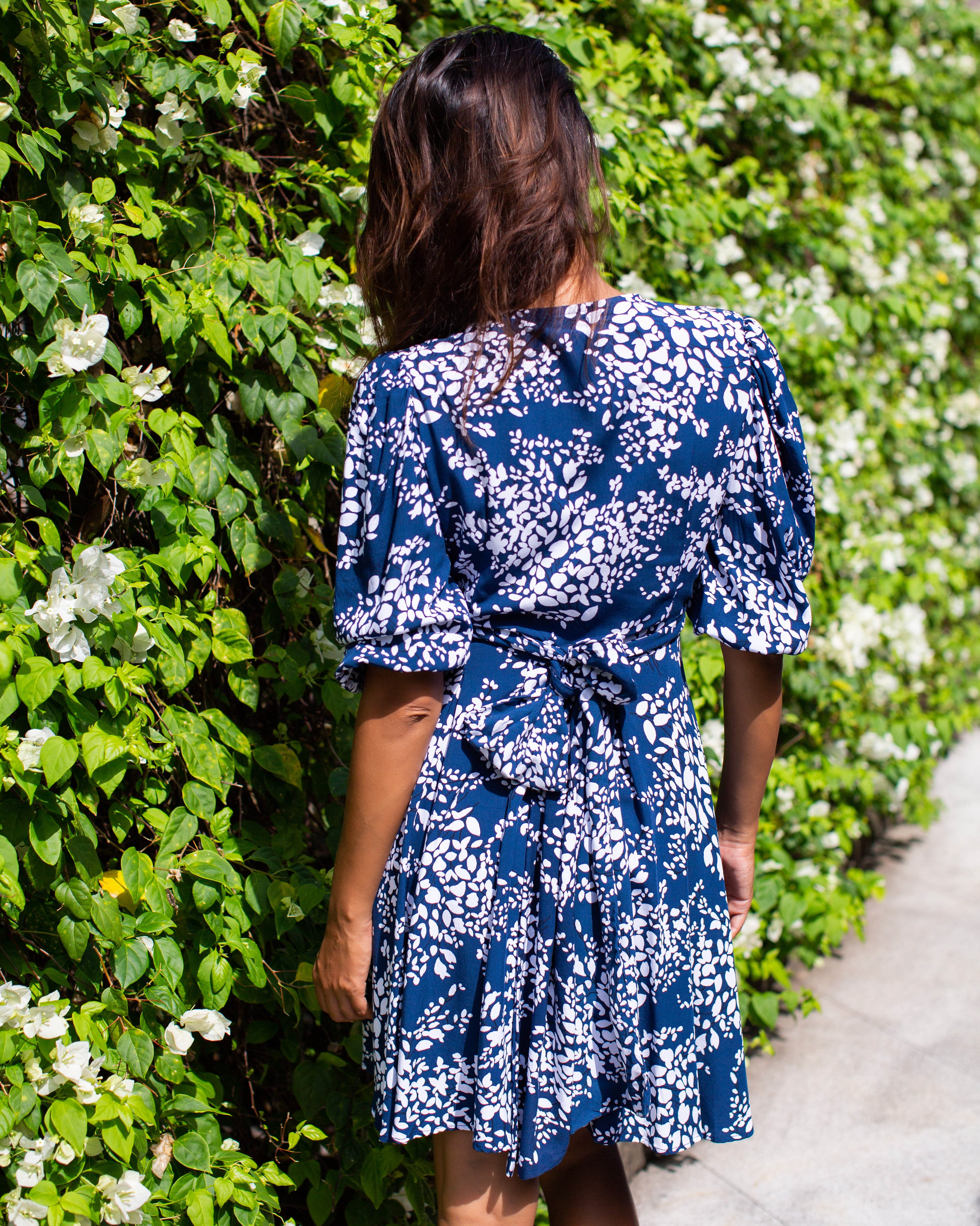 Freya Dress - Navy Flower Bud