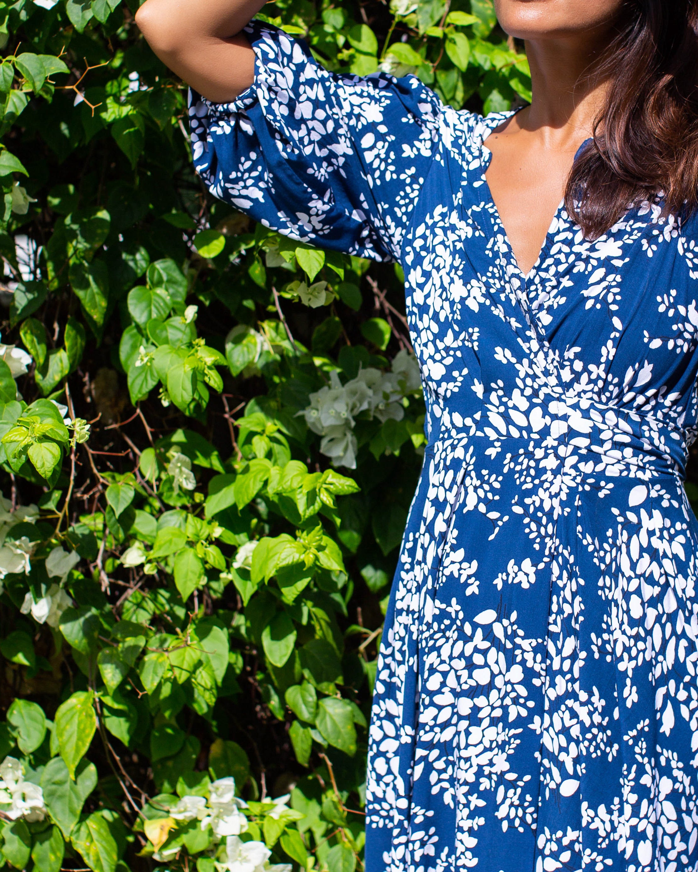 Freya Dress - Navy Flower Bud