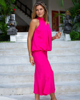 Athena Skirt - Fuchsia Satin